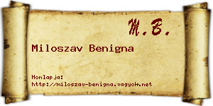 Miloszav Benigna névjegykártya